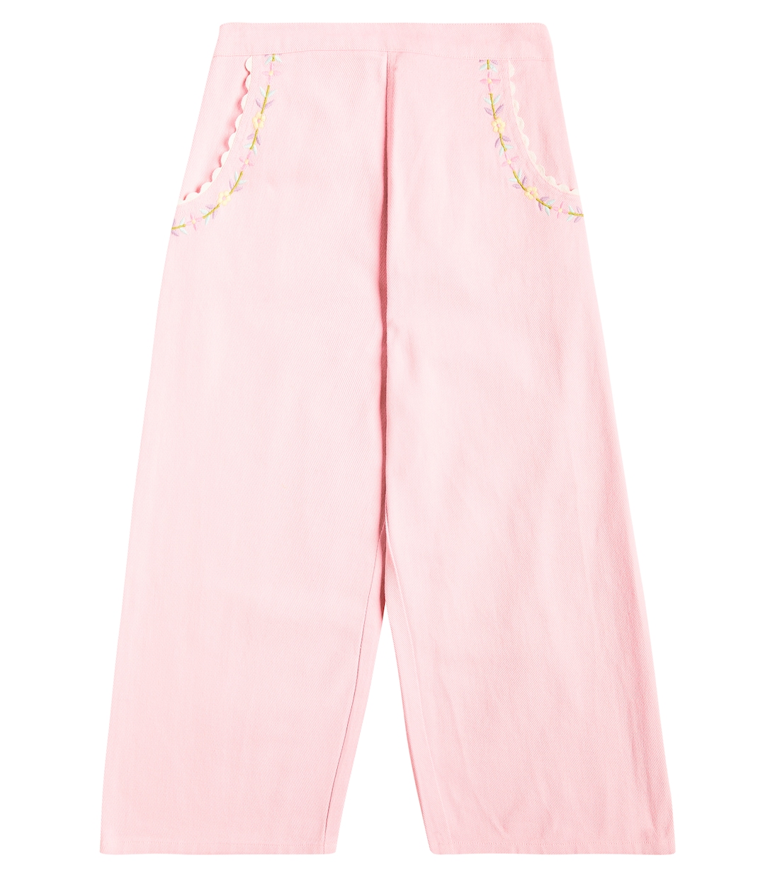 Хлопковые брюки с цветочной вышивкой Louise Misha, розовый