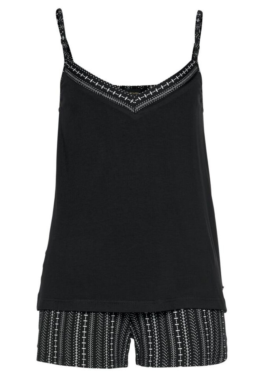 

Короткий пижамный комплект Lascana, черный