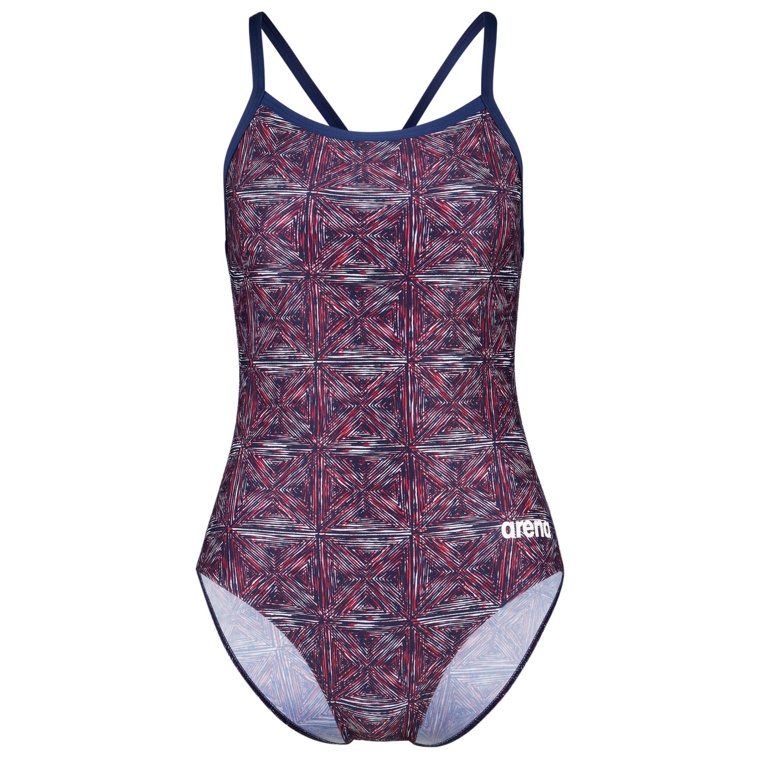 Купальник Arena Women's Abstract Tiles Swimsuit Lightdrop, цвет Navy/Team Redwhiteblue