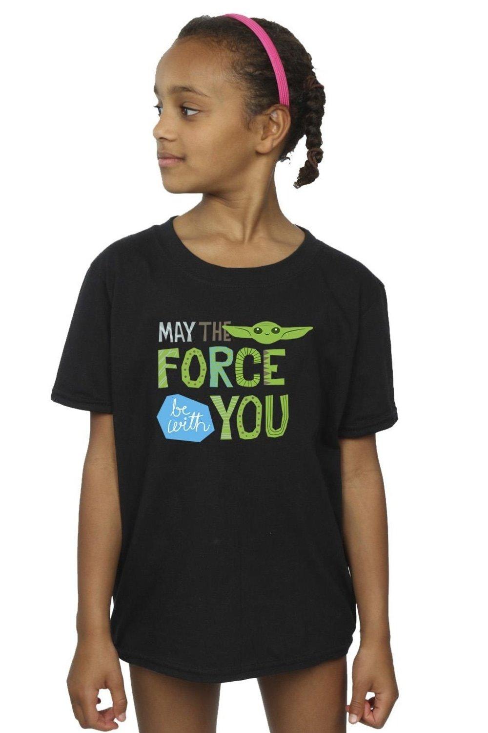 Хлопковая футболка «Мандалорец» «Да пребудет с тобой сила» Star Wars, черный