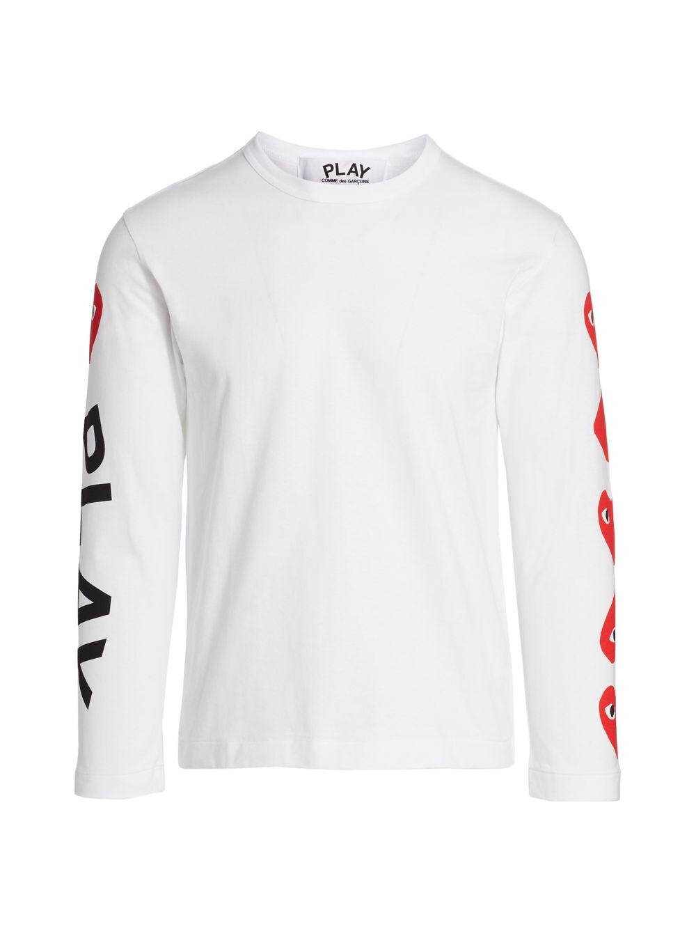 

Футболка с длинными рукавами и сердечками Comme des Garçons PLAY, белый