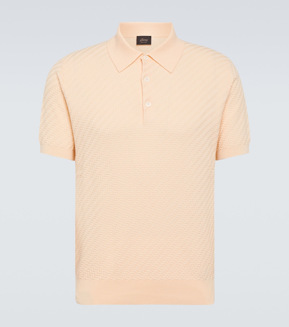 Рубашка-поло из хлопка, шелка и кашемира Brioni, белый