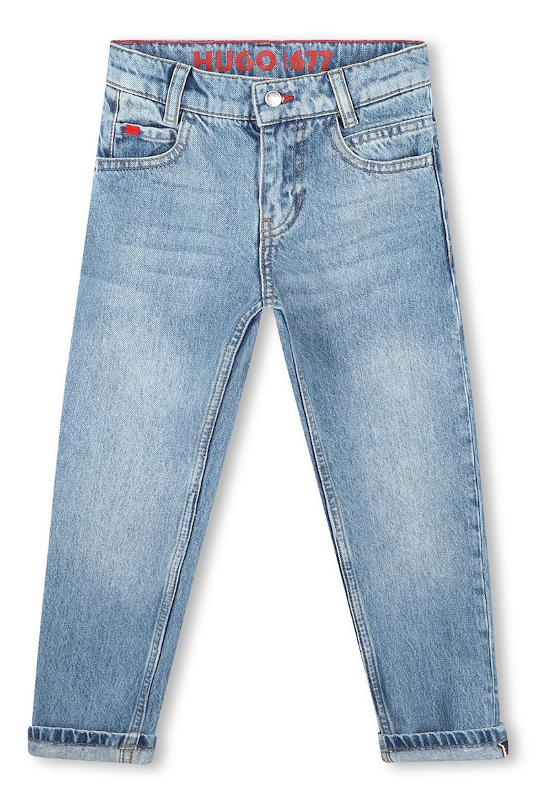 Прямые джинсы с потертым эффектом Hugo, синий прямые джинсы с потертым эффектом tommy hilfiger синий