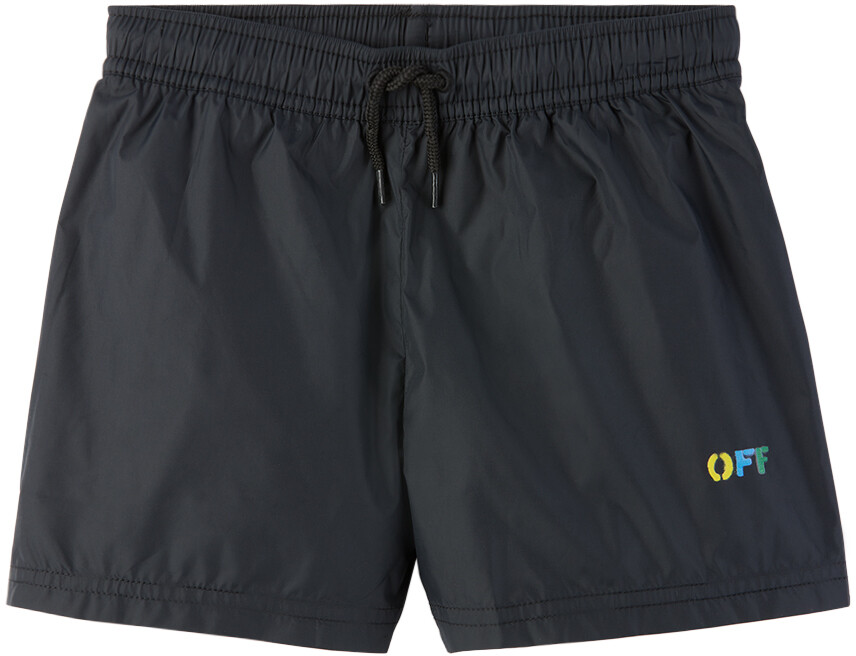 

Детские черные шорты для плавания Diag Rainbow Off-White, Черный