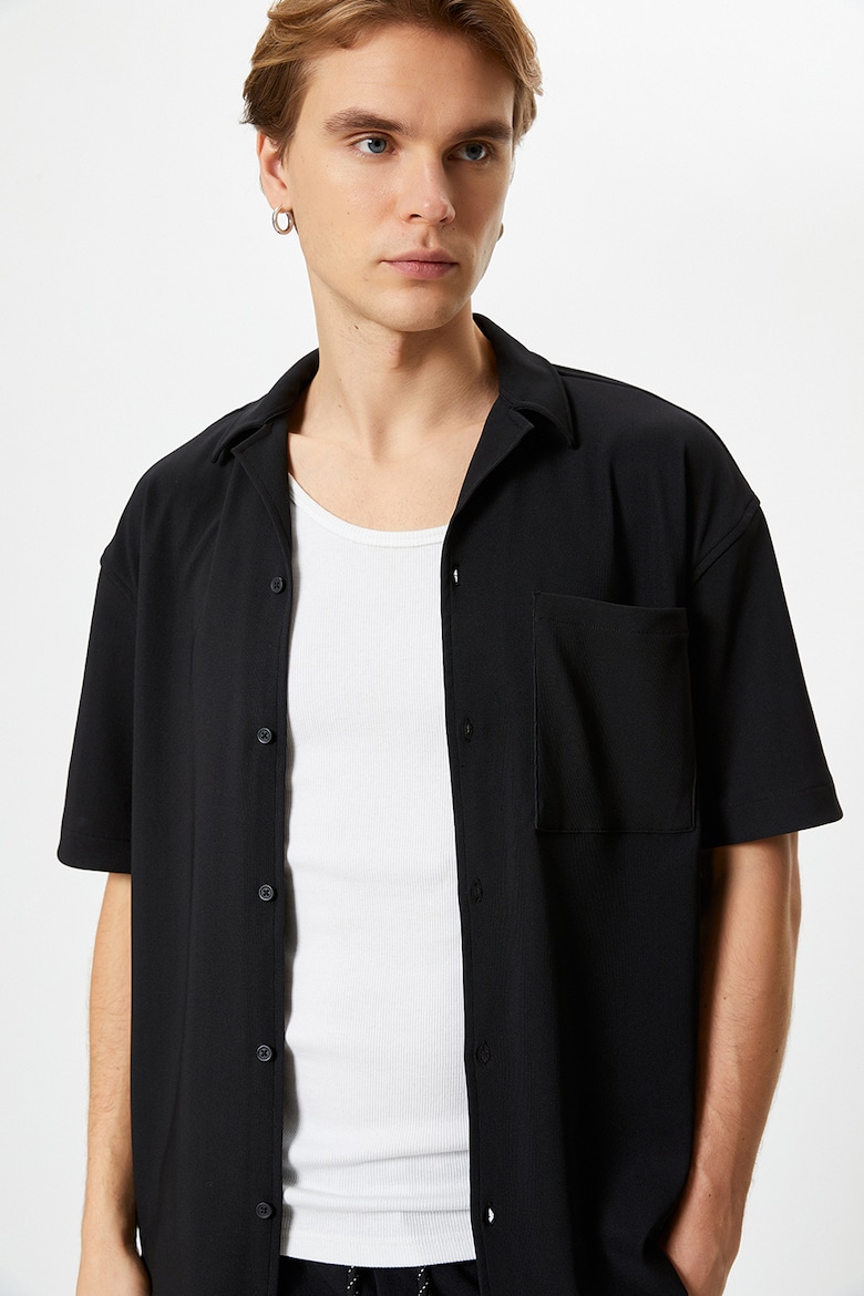 Рубашка с заниженными рукавами Koton, черный