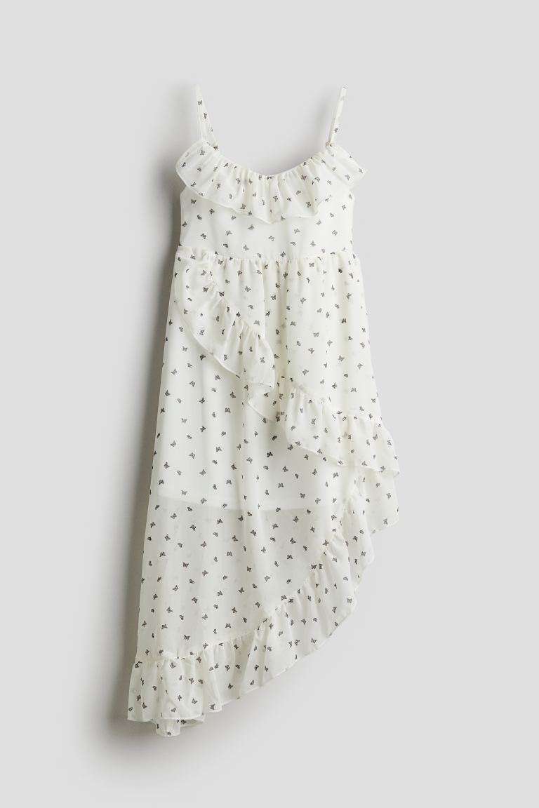 Асимметричное платье с воланами H&M, белый