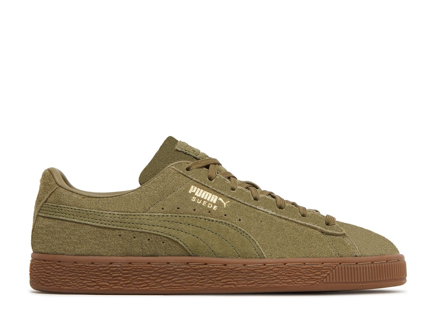 Кроссовки Puma Suede 'Burnt Olive Gum', зеленый