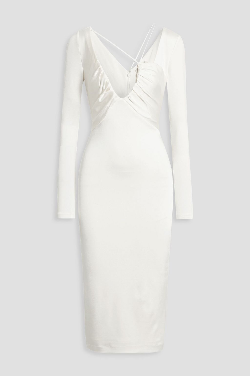Платье миди Bella из атласного джерси со сборками ET OCHS, белый платье cushnie et ochs вечернее миди размер 46 черный