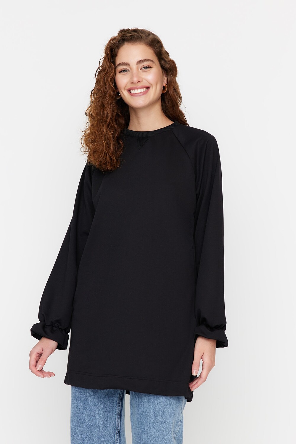 

Туника - Черный - Oversize Trendyol Modest, черный
