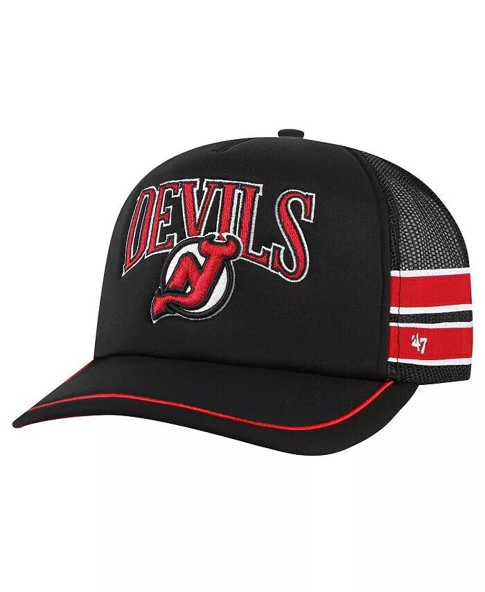 

Брендовая мужская черная кепка из Нью-Джерси Devils '47 с полосками по бокам Trucker Snapback 5Th & Ocean, черный