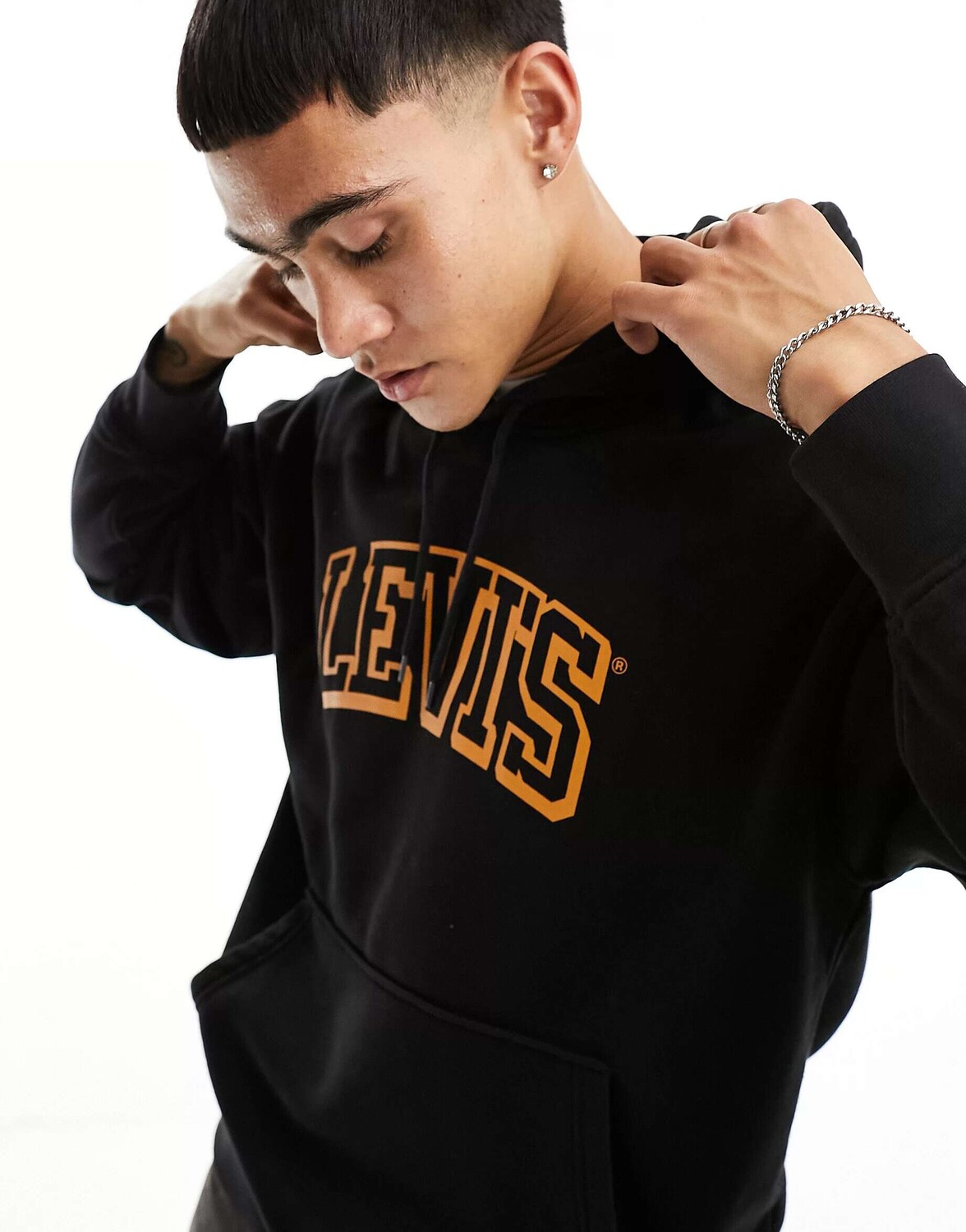

Эксклюзивное худи черного цвета с университетским логотипом Levi's x Asos, Черный