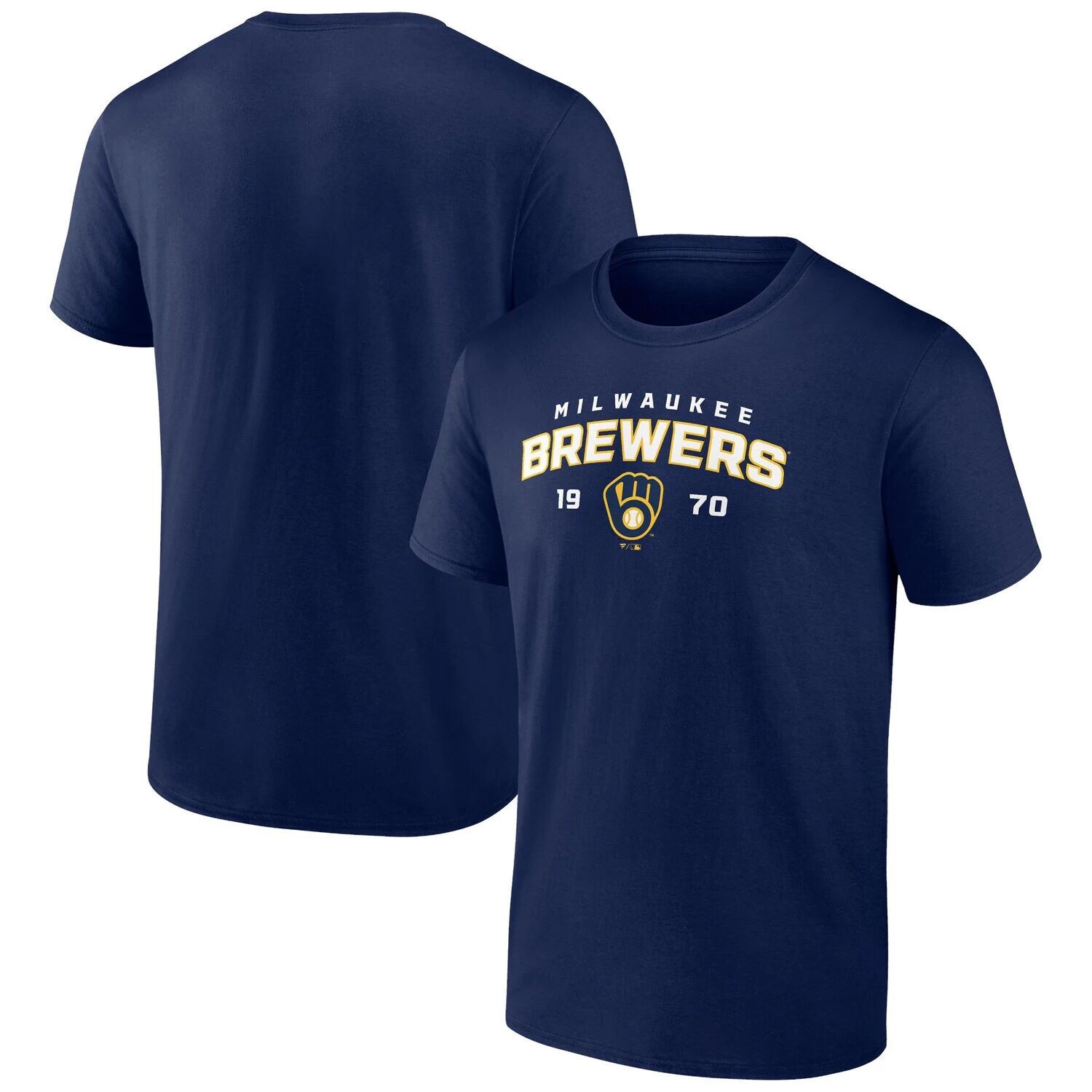 

Мужская темно-синяя футболка с логотипом Milwaukee Brewers Rebel Fanatics, Синий