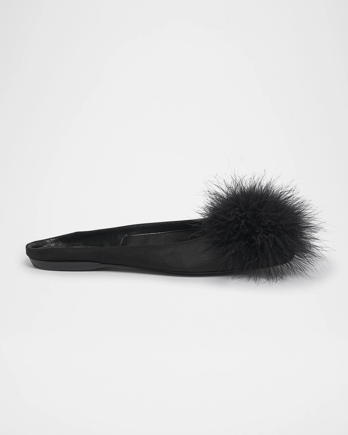 

Балетки Lido с перьями и помпонами Saint Laurent, цвет Noir
