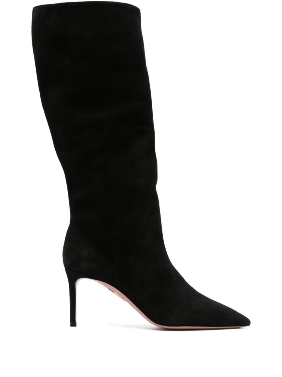 

Aquazzura 80mm pointed-toe suede boots, черный