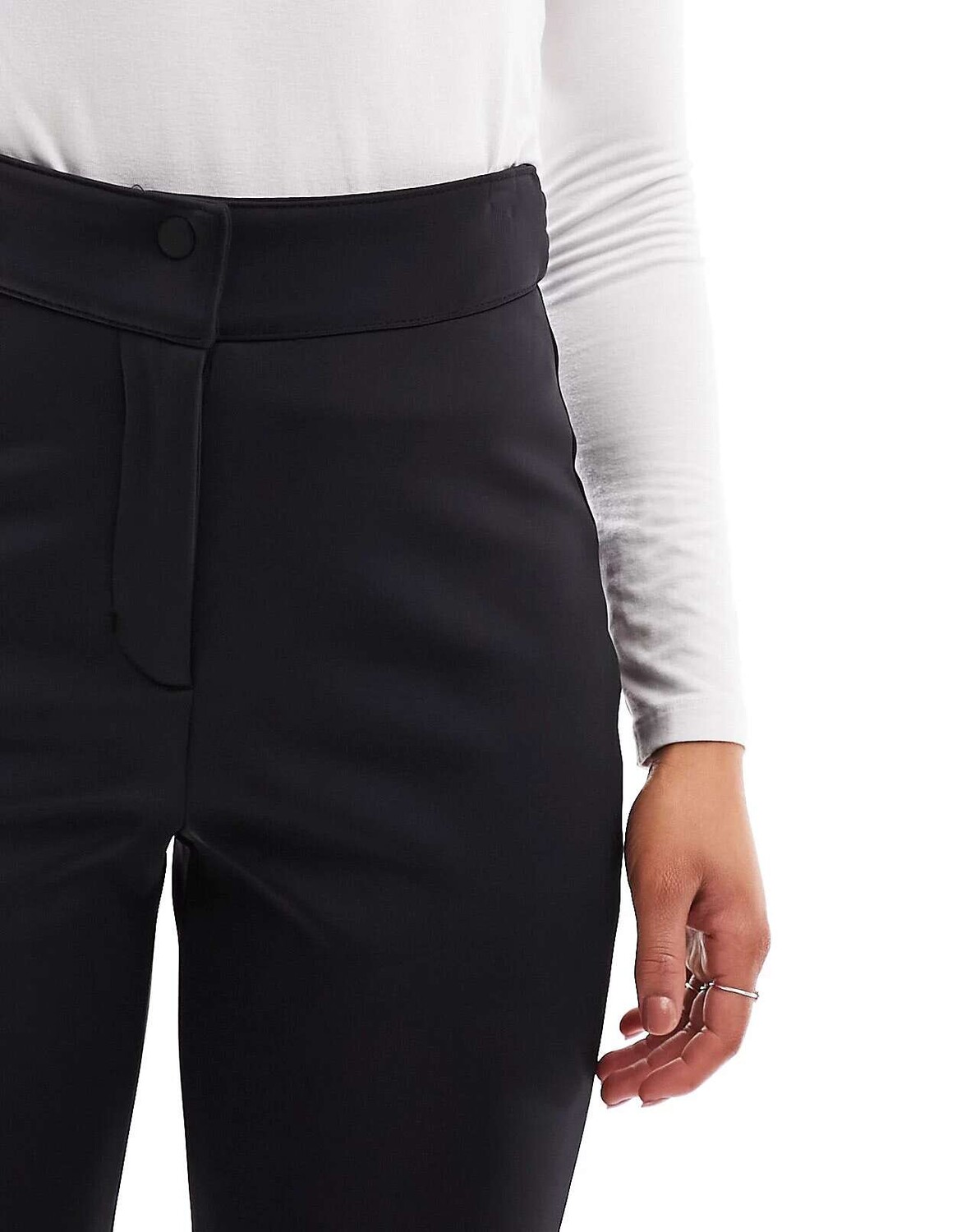 

Черные узкие лыжные брюки с завышенной талией и стременами ASOS Ski Hourglass, Черный