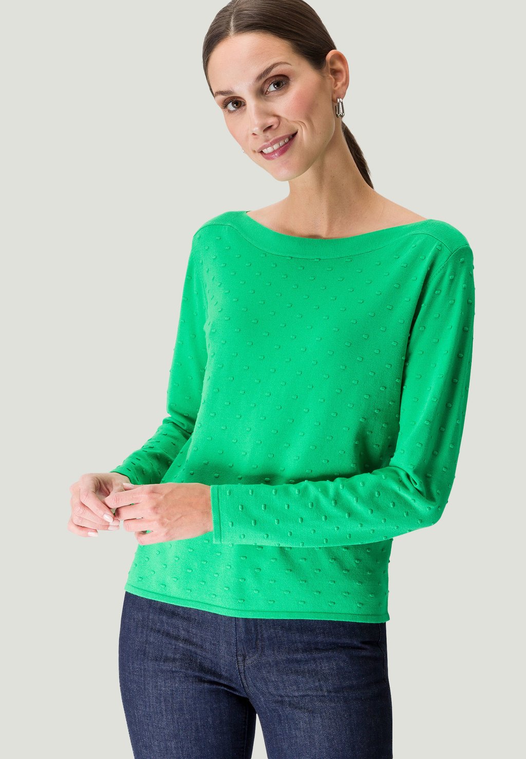 свитер zero mit punktstickerei цвет arabesque Вязаный свитер MIT PUNKTSTICKEREI zero, цвет bright green