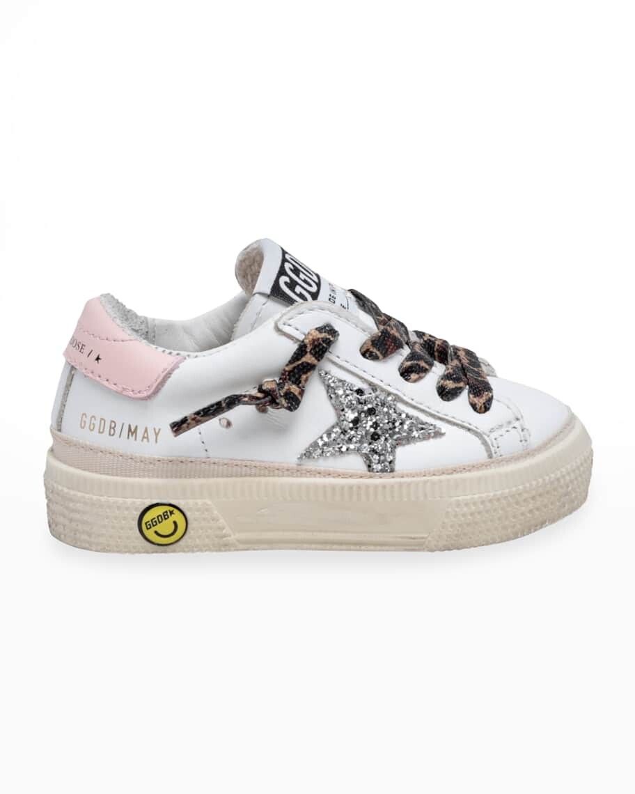 

Низкие кроссовки May Glitter с леопардовым принтом для девочек, для детей Golden Goose