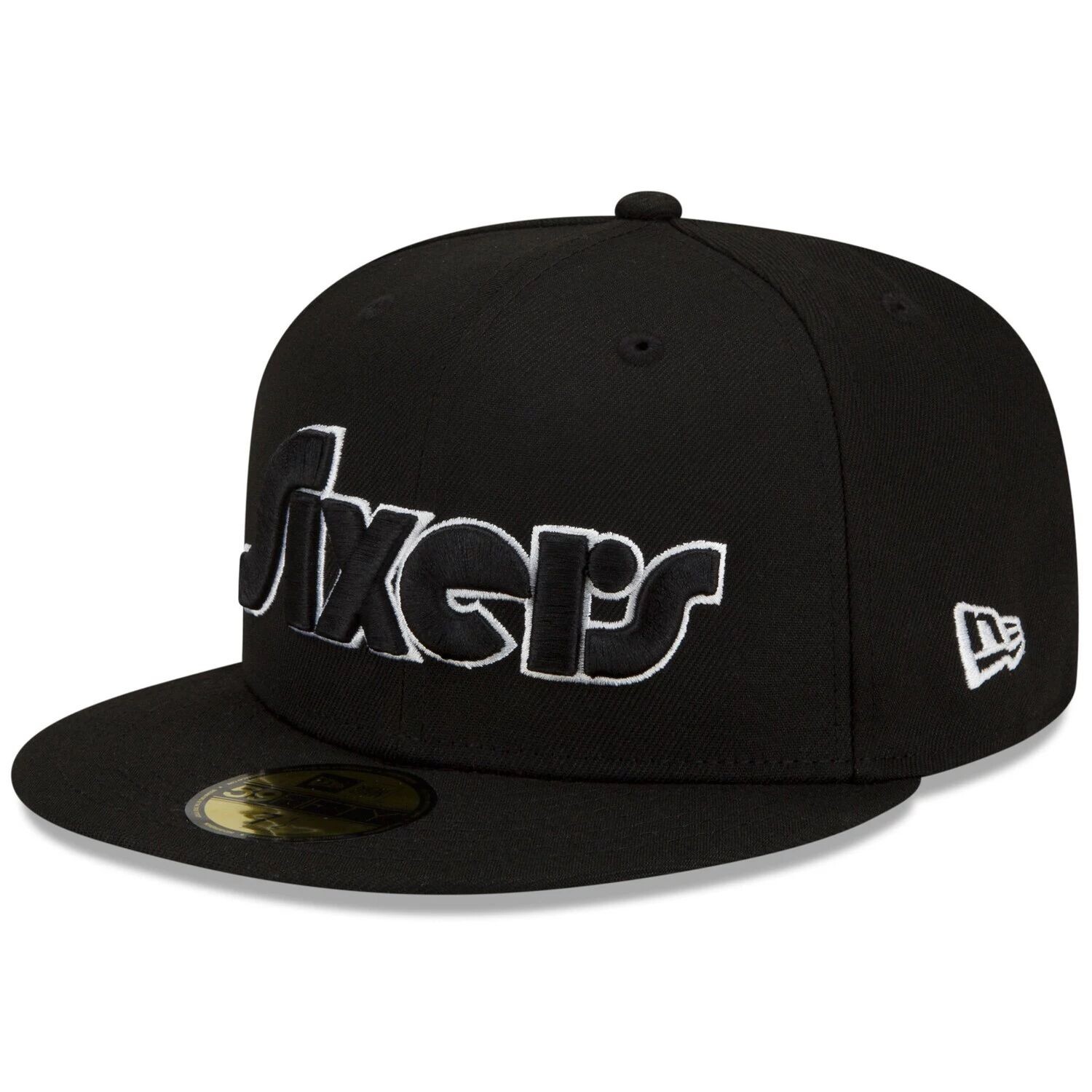 

Мужская облегающая шляпа New Era черно-белая Philadelphia 76ers 2021/22 City Edition Alternate 59FIFTY