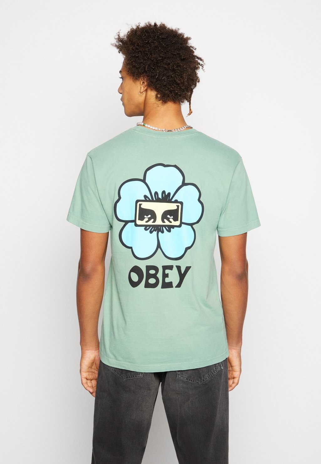 

Футболка с принтом Obey Clothing, светло-зеленый меланж