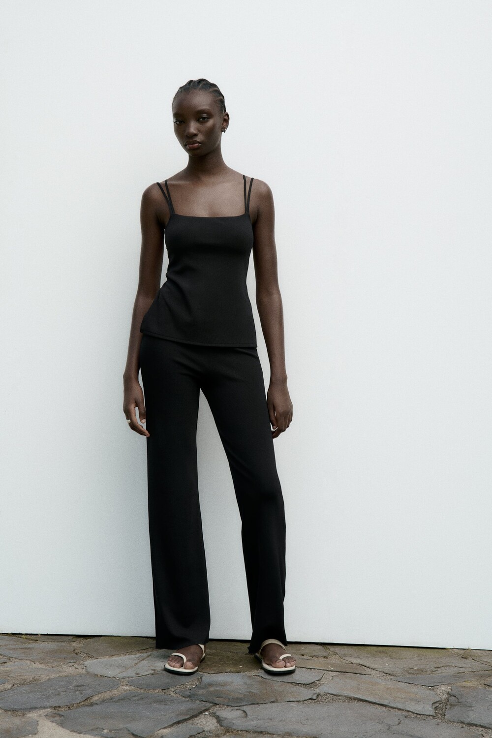 

Мягкий топ с лемнями Zara, черный