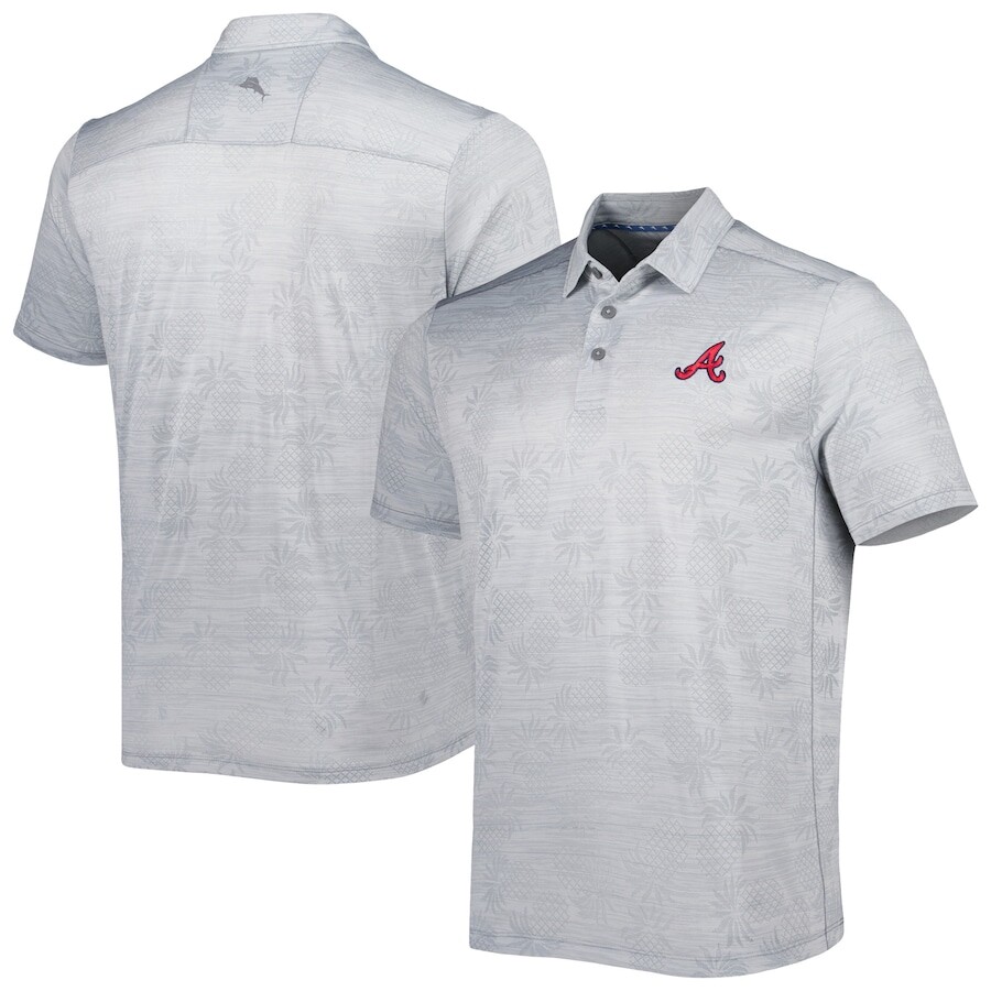 

Поло с коротким рукавом Tommy Bahama Atlanta Braves, серый