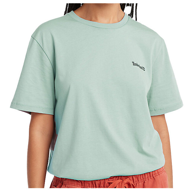 

Футболка Timberland Small Linear Logo Print Tee, цвет Granite Green