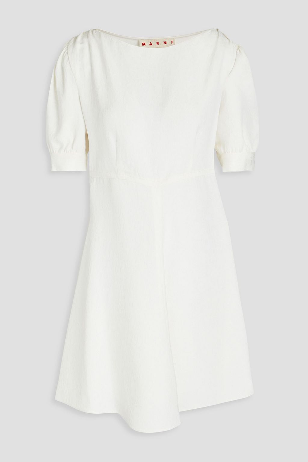 Жаккардовое мини-платье со сборками MARNI, белый