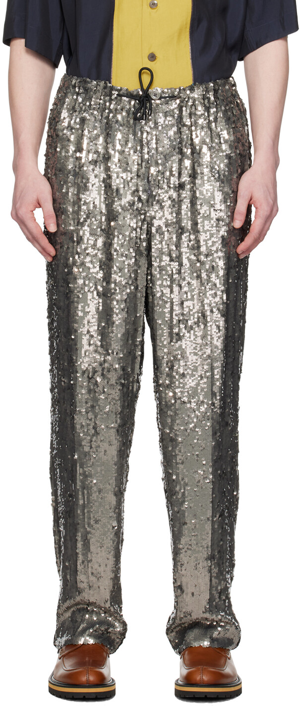 

Серые брюки с украшением Dries Van Noten