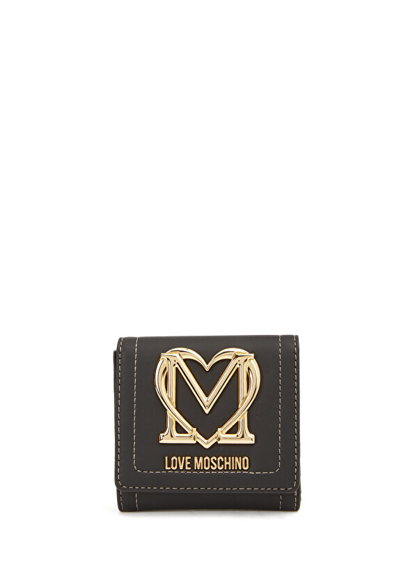 

Женский кошелек с черным логотипом Love Moschino
