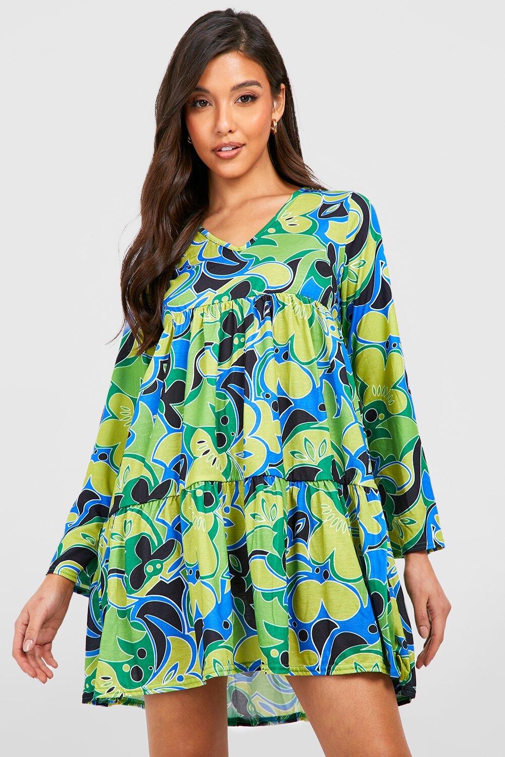 

Платье с пейсли Boohoo, зеленый