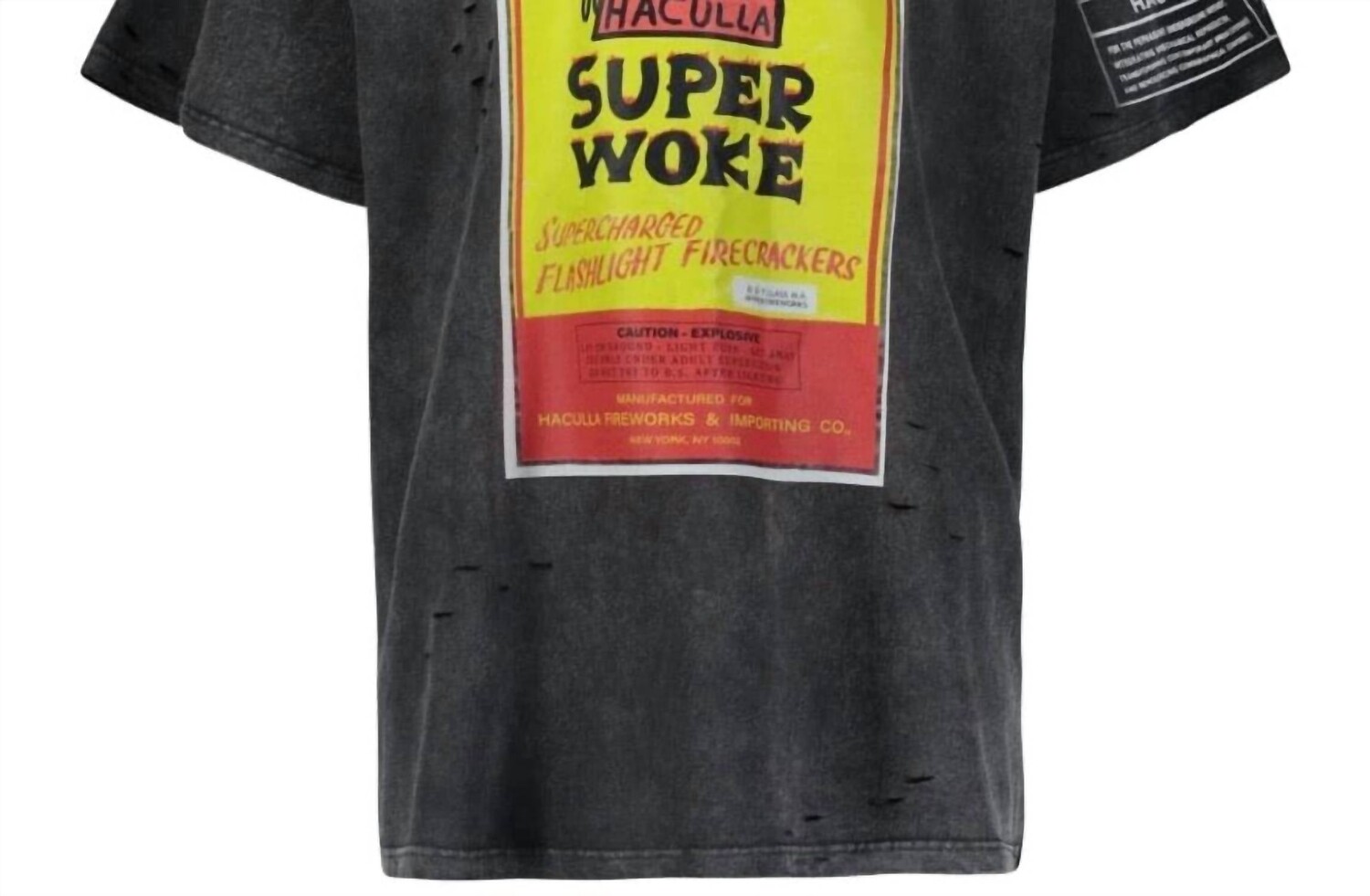 

Черная мужская футболка Super Woke Vintage haculla., черный