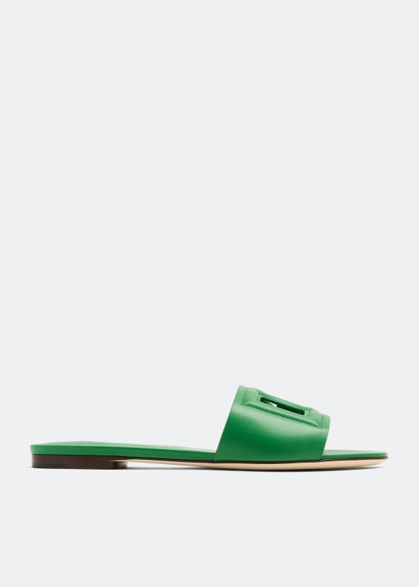 Сандалии Dolce&Gabbana DG Logo Flat, зеленый