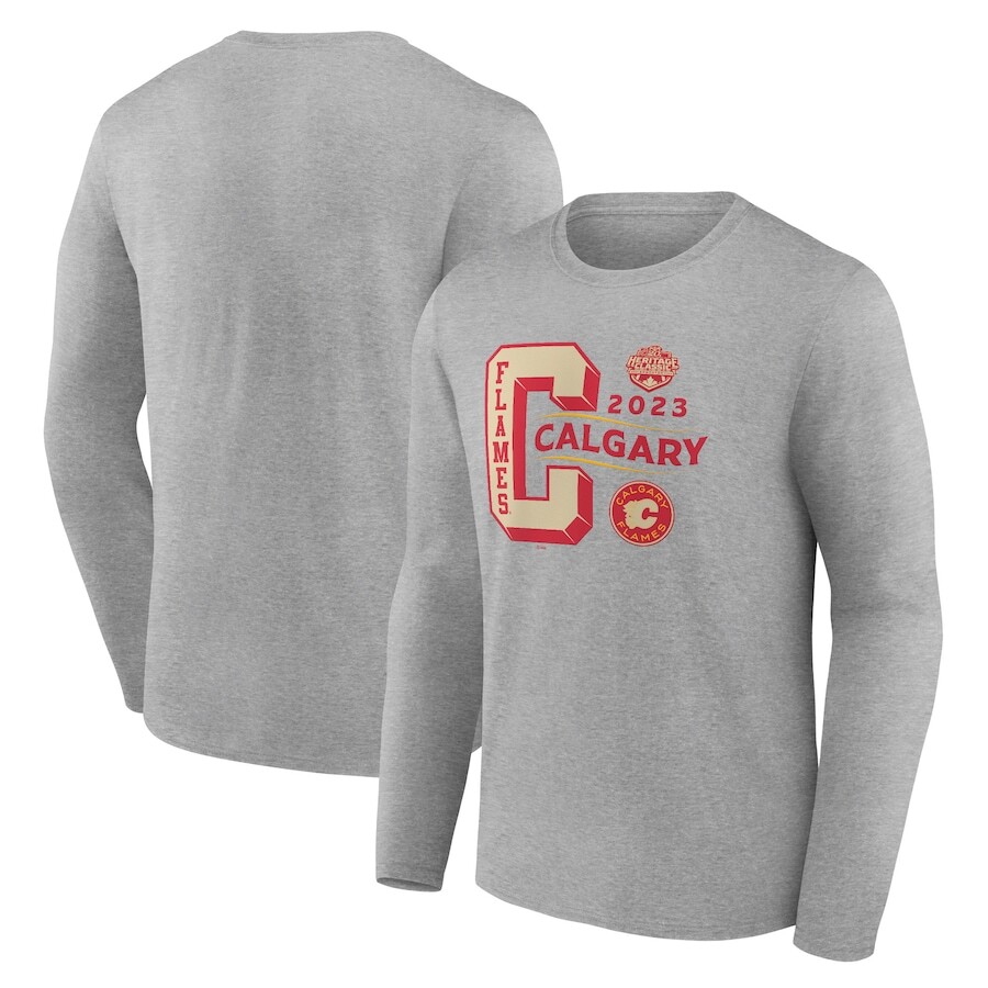 

Футболка с длинным рукавом Fanatics Branded Calgary Flames, серый