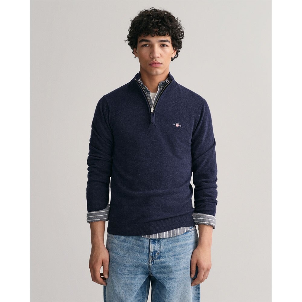 

Свитер Gant Superfine Lambswool Half Zip, синий