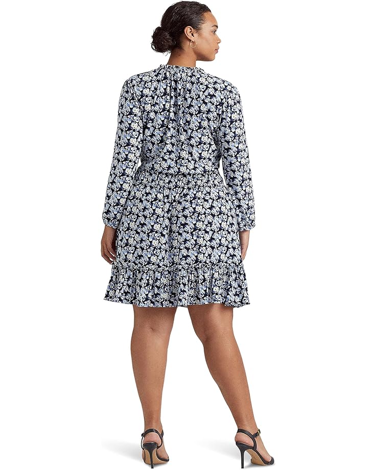 

Платье LAUREN Ralph Lauren Plus Size Floral Stretch Jersey Dress, синий мульти