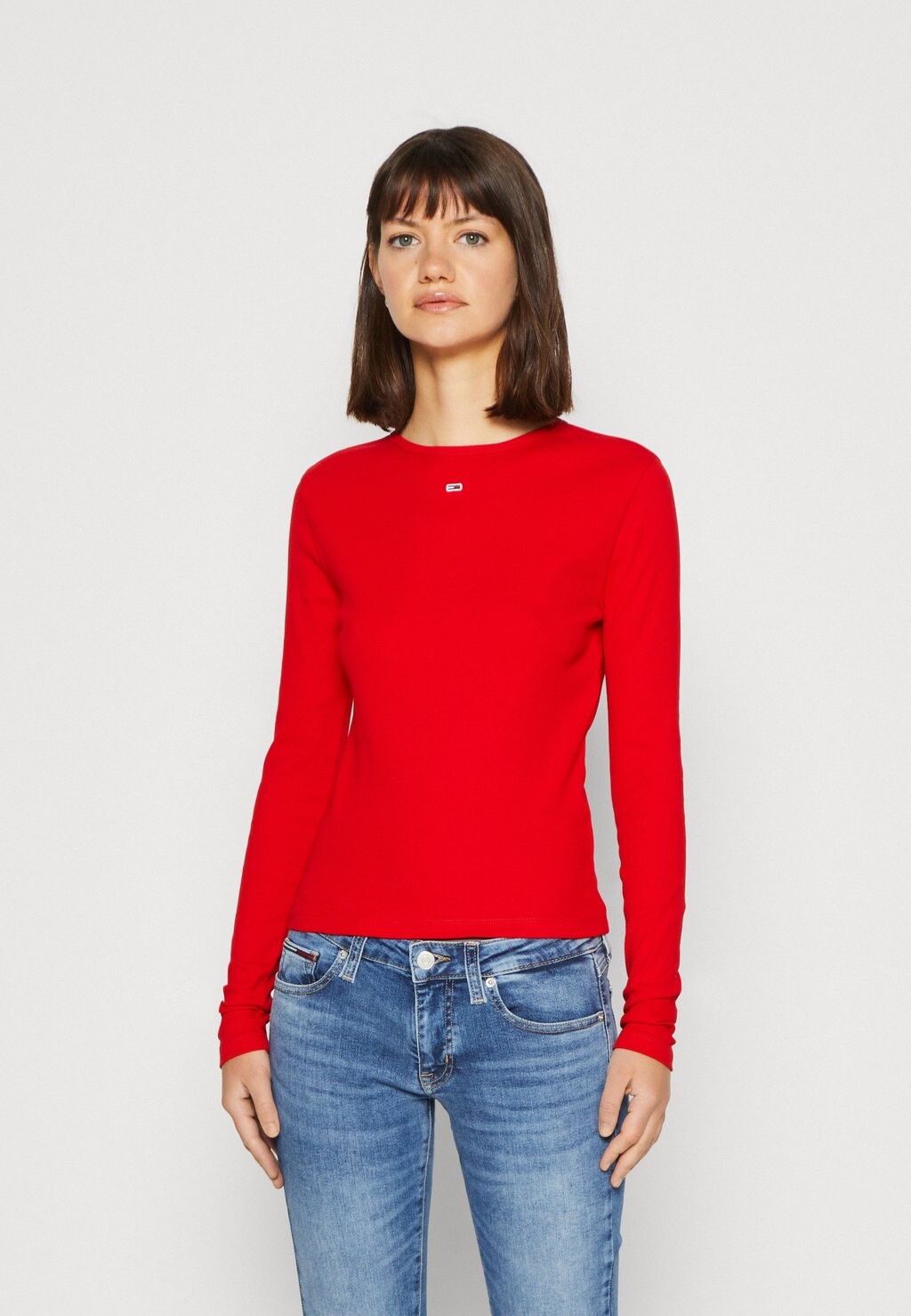

Топ с длинными рукавами Tommy Jeans, темно-малиновый
