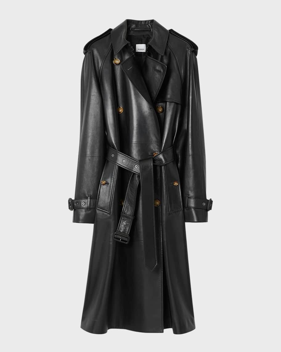 

Кожаный тренч с поясом Harehope Burberry, Серый