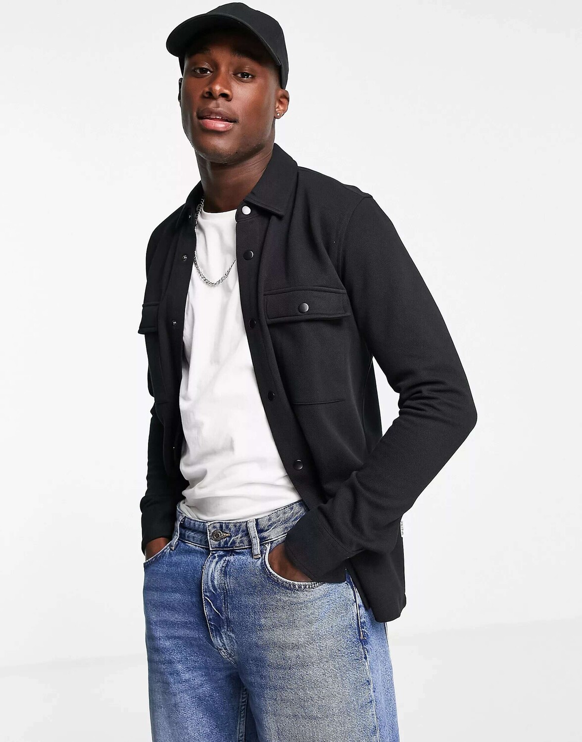 

Черная трикотажная рубашка Selected Homme