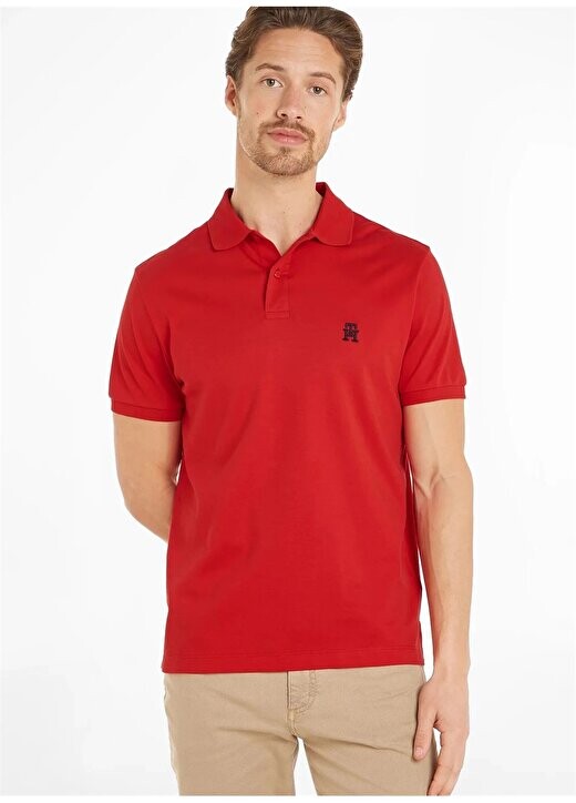 

Красная мужская футболка-поло MW0MW34783 Tommy Hilfiger, красный