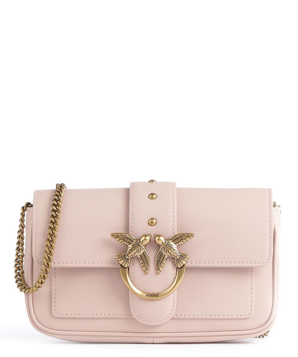 

Сумка через плечо Love One Pocket из мелкозернистой кожи Pinko, розовый