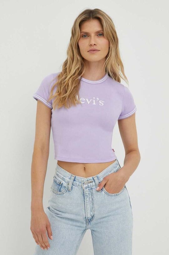 

Хлопковая футболка Levi's, фиолетовый