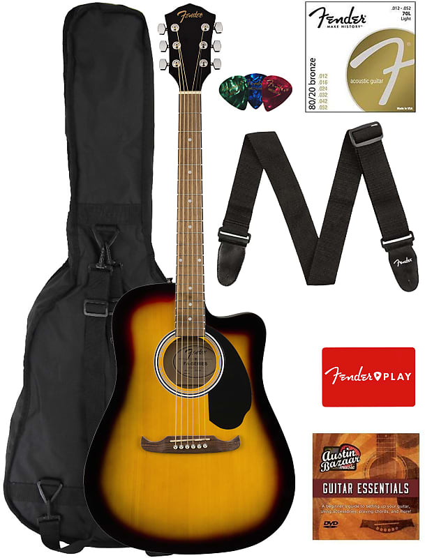 

Акустическая гитара Fender FA-125CE Dreadnought Cutaway Acoustic-Electric Guitar - Sunburst w/ Gig Bag