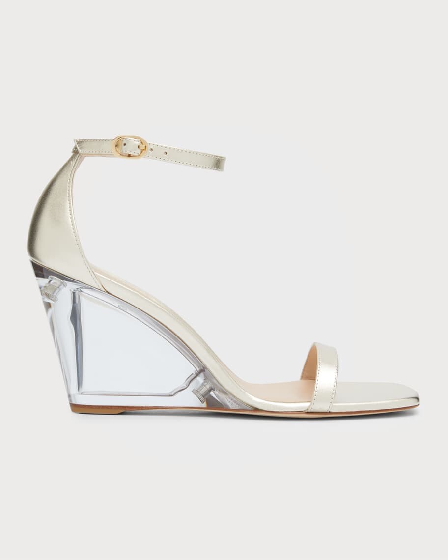 

Кожаные сандалии Nudistlucite с прозрачной танкеткой Stuart Weitzman