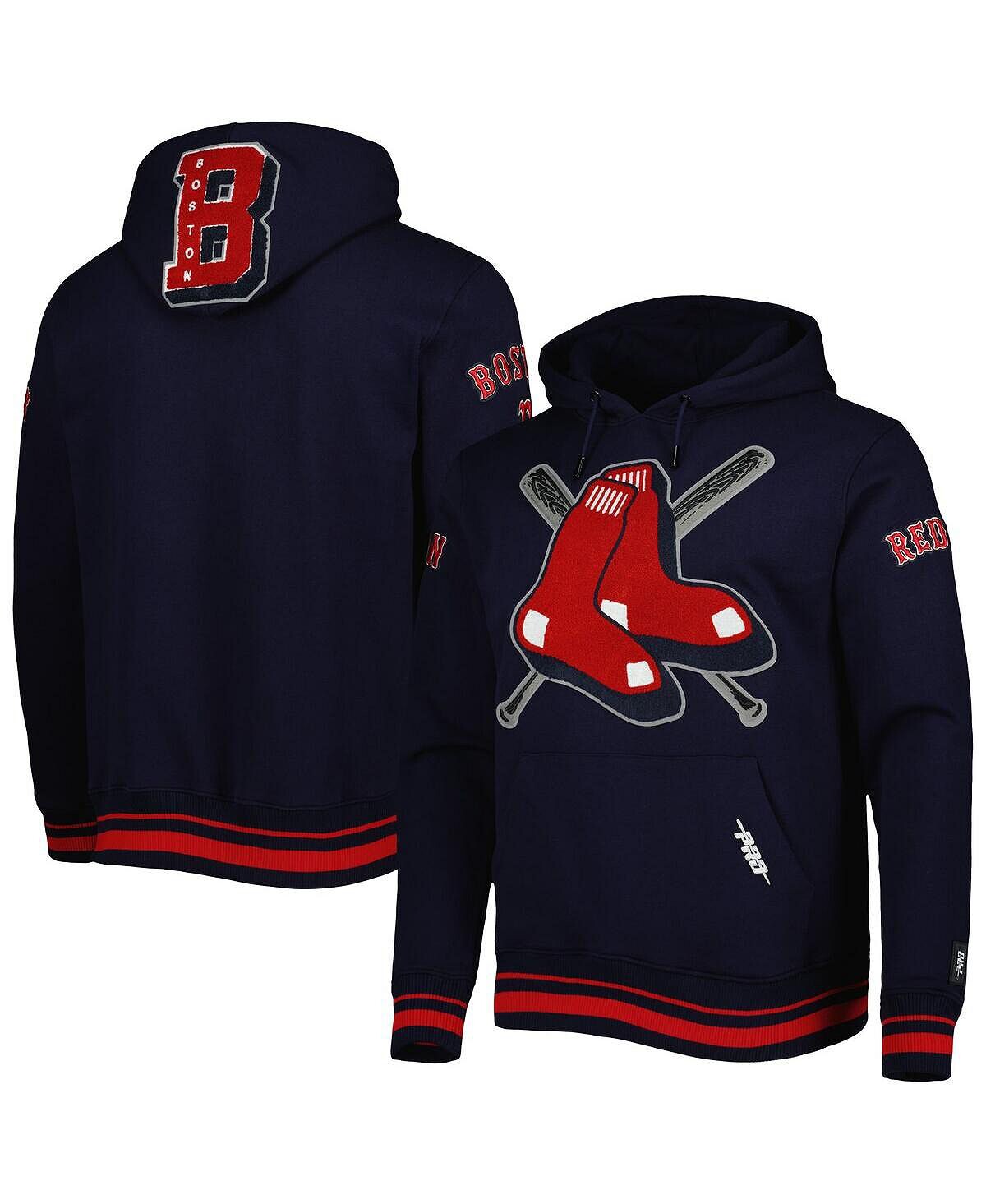

Мужской темно-синий пуловер с капюшоном и логотипом Boston Red Sox Mash Up Pro Standard