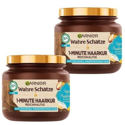 

Garnier Wahre Schätze 1-минутная маска для волос с кремом «Аргана и миндаль» 340 мл