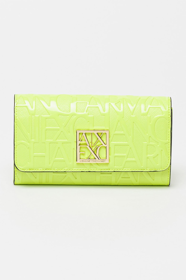 Клатч из экокожи с тисненым логотипом Armani Exchange, зеленый