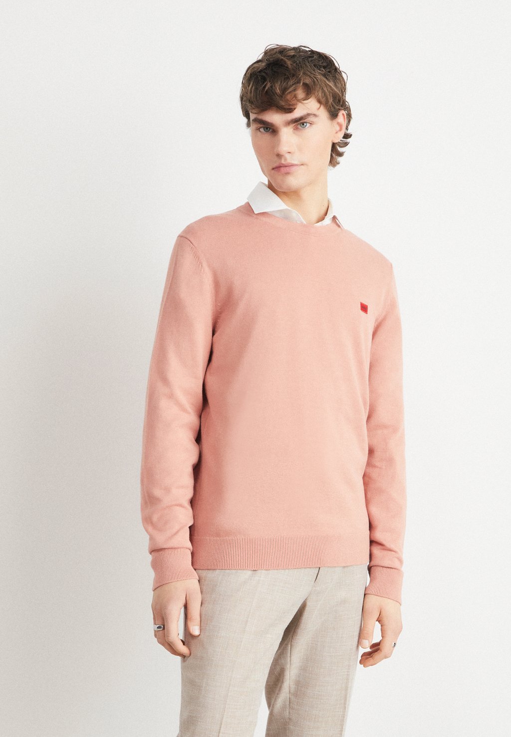 Вязаный свитер SAN CASSIUS HUGO, цвет light pastel red