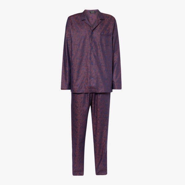 цена Пижамный комплект свободного кроя из хлопка с узором пейсли Hanro, цвет traditional paisley