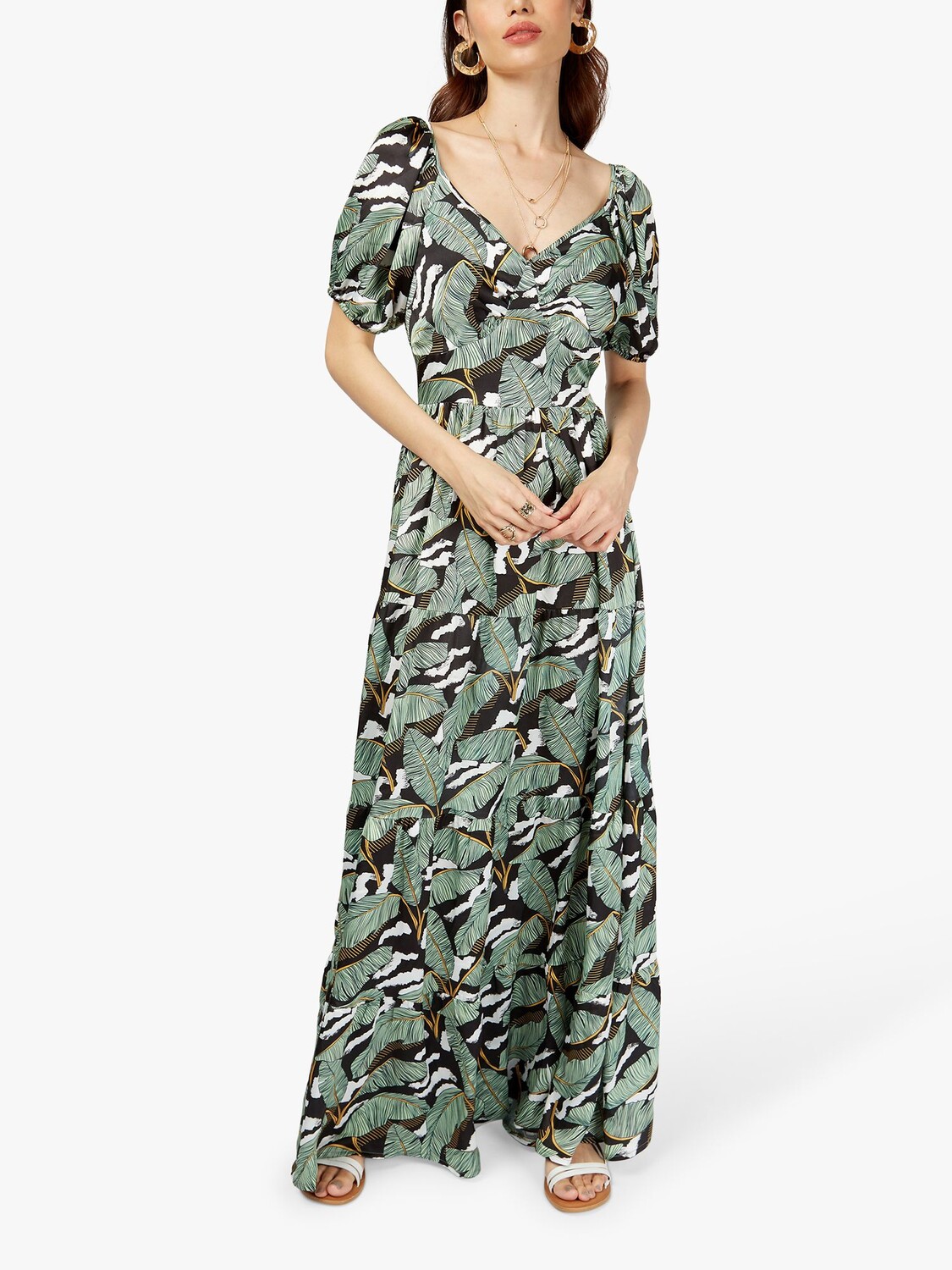 

Платье макси Somerset by Alice Temperley с принтом банановых листьев, разноцветный