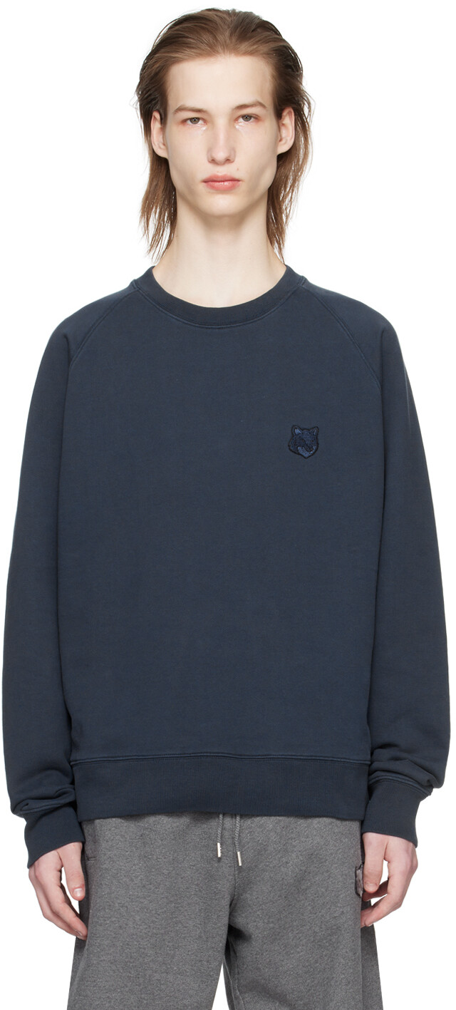 

Темно-синий свитшот с головой лисы Maison Kitsune, цвет Deep navy